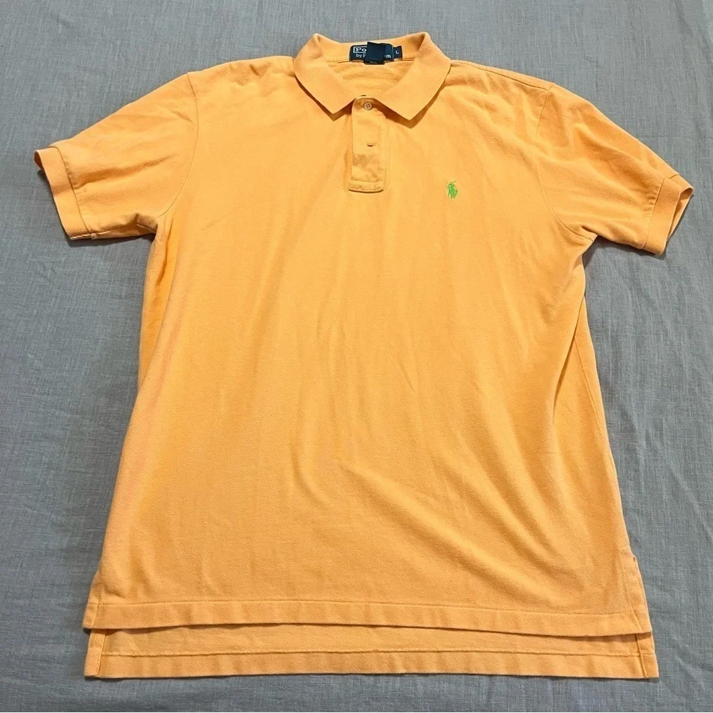 Ralph Lauren Men's Polo Shirt in Bright Orange Size Large casual golf streetwear